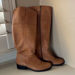 Duo Tan Leather Knee-High Boots